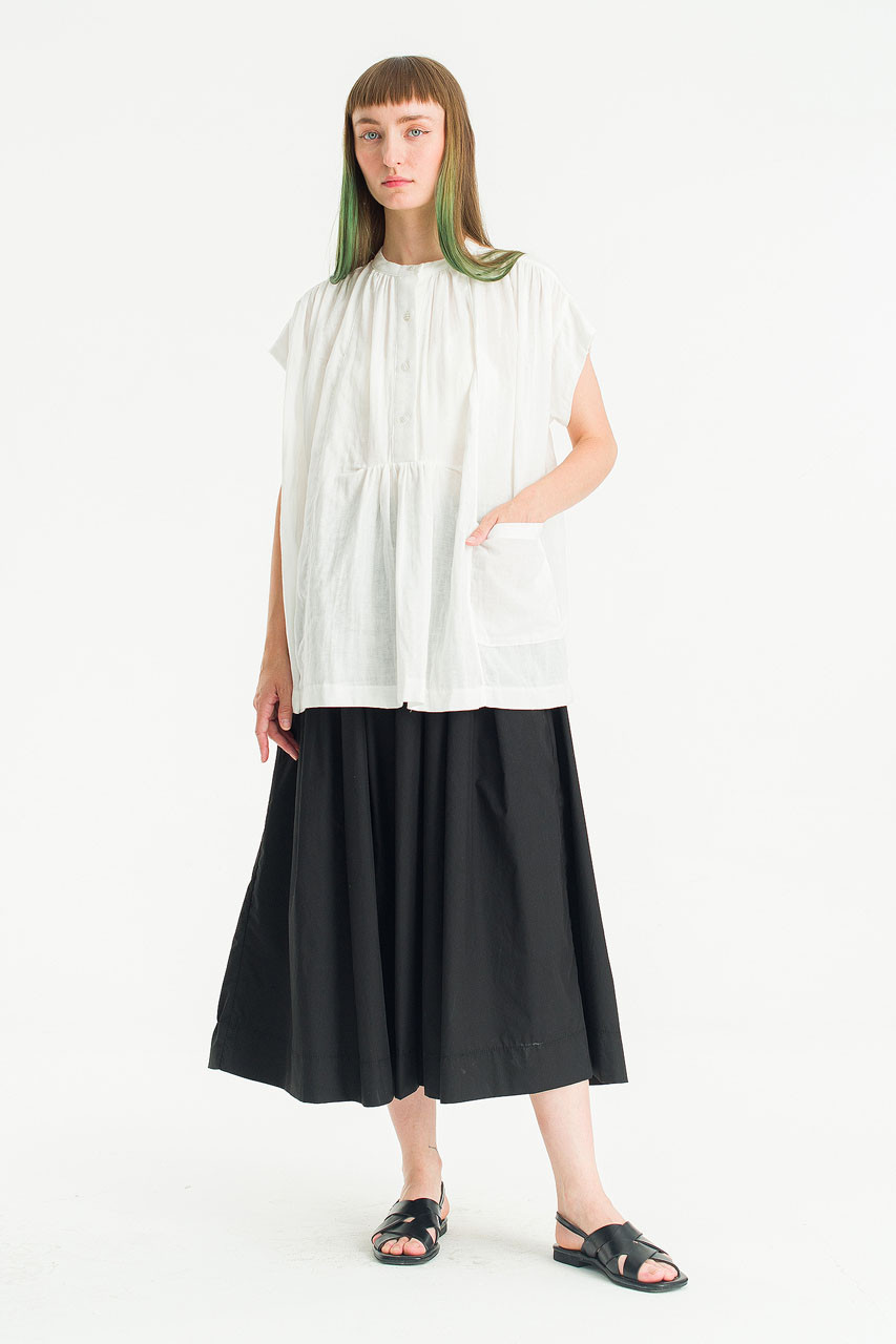 Moon Boxy Cotton Blouse, White