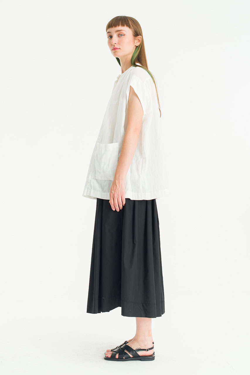 Moon Boxy Cotton Blouse, White