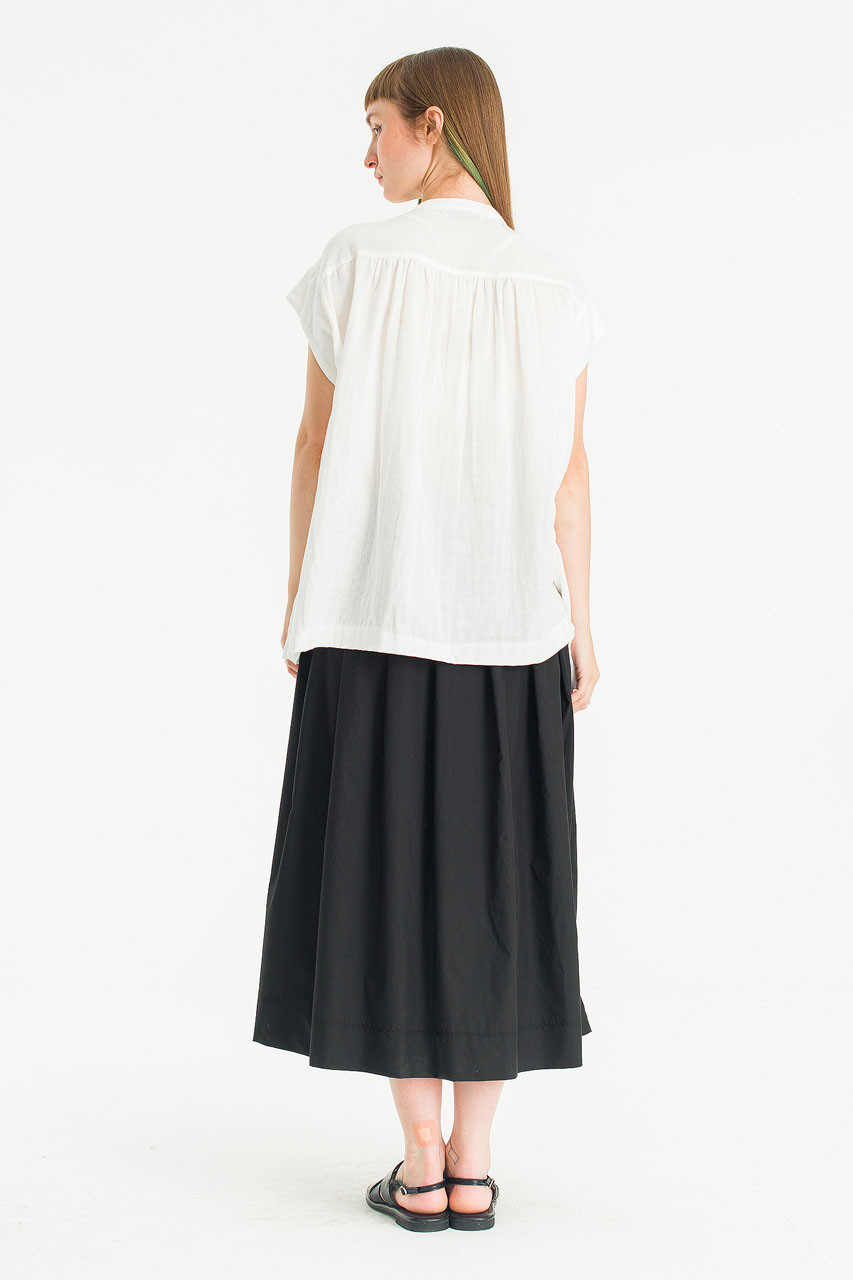 Moon Boxy Cotton Blouse, White