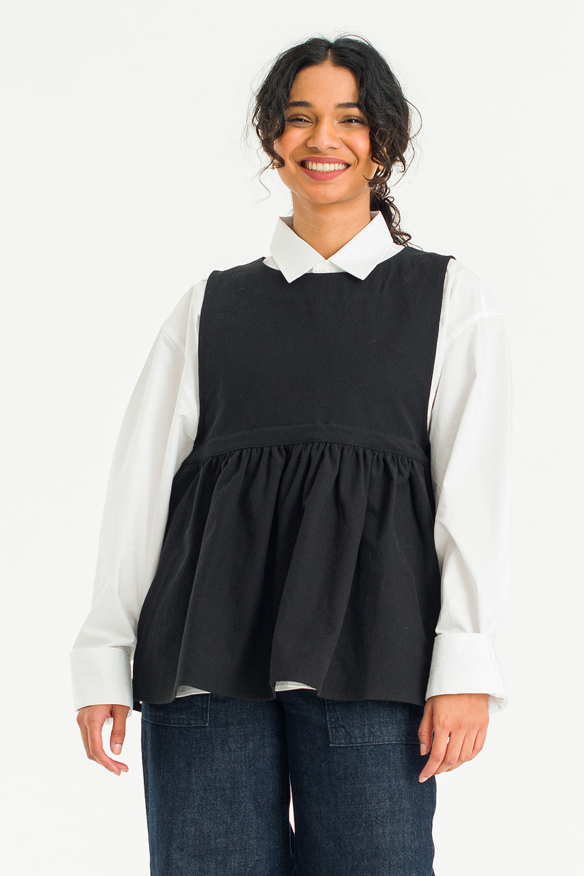 Faye Ribboned Vest, Black