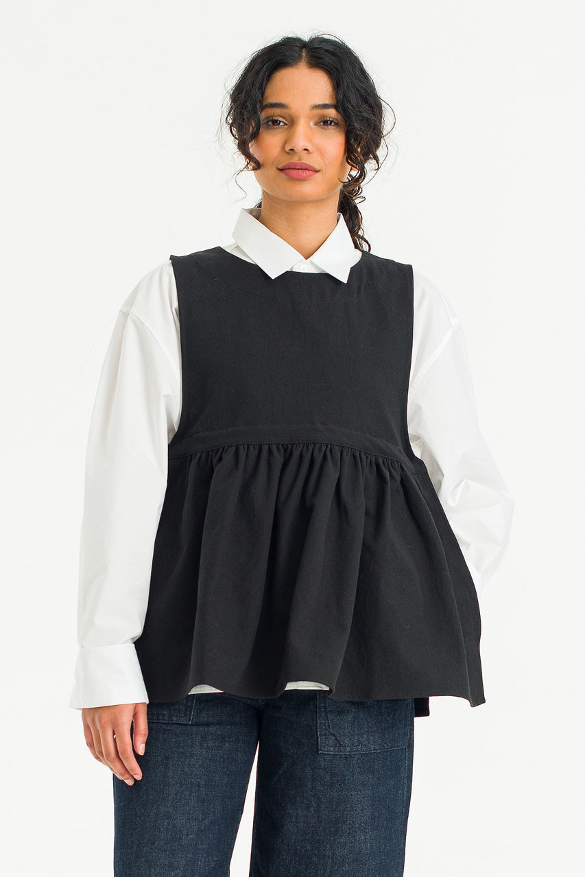 Faye Ribboned Vest, Black