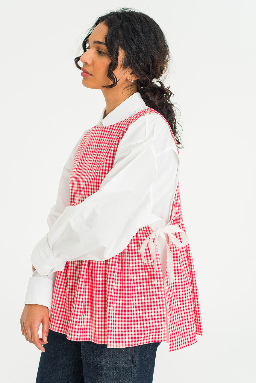 Faye Ribboned Vest, Cherry Gingham