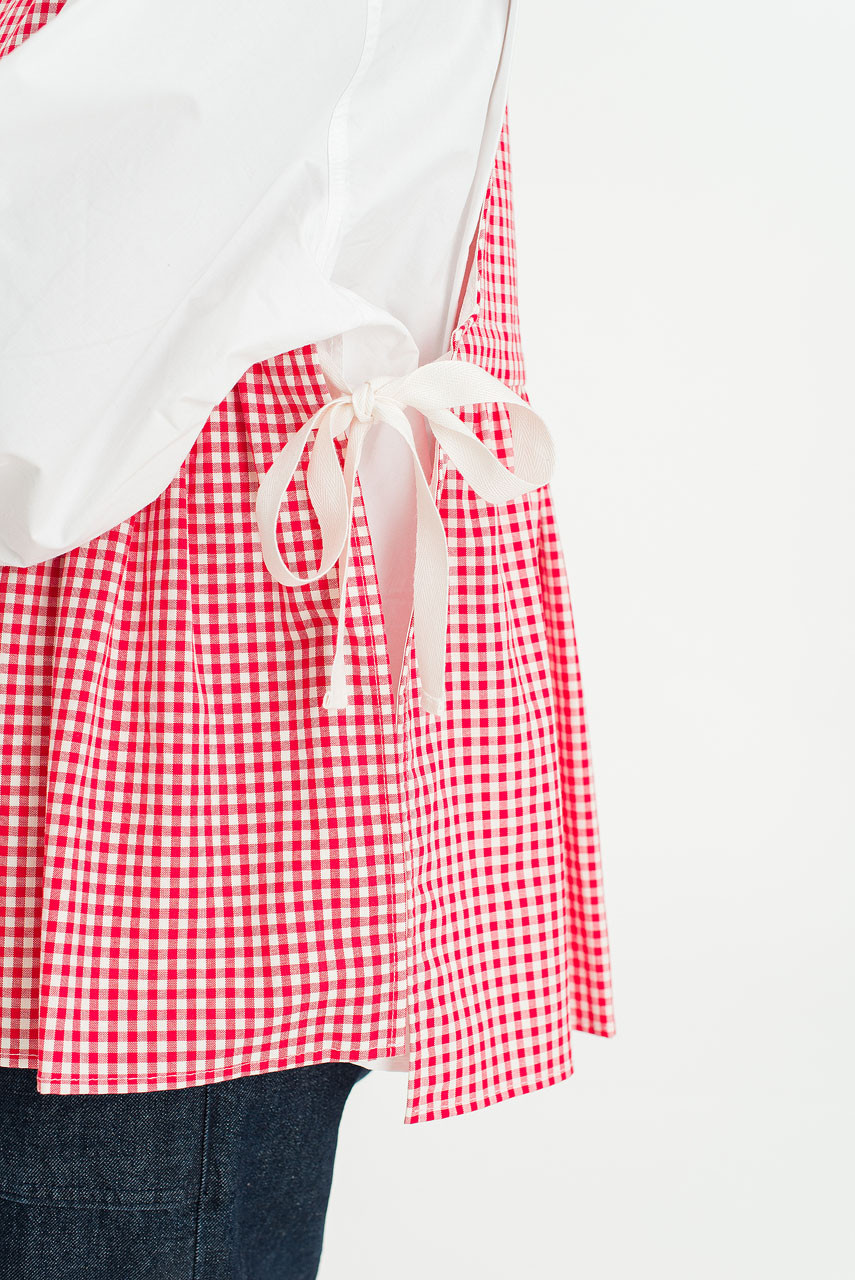 Faye Ribboned Vest, Cherry Gingham