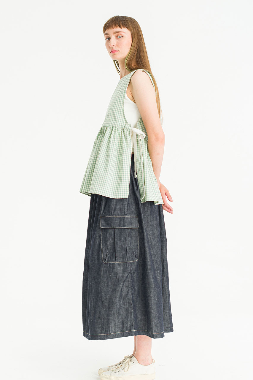 Ribboned Vest, Mint Gingham