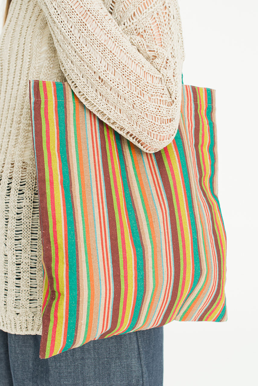 Stripe Colour Tote, Mustard