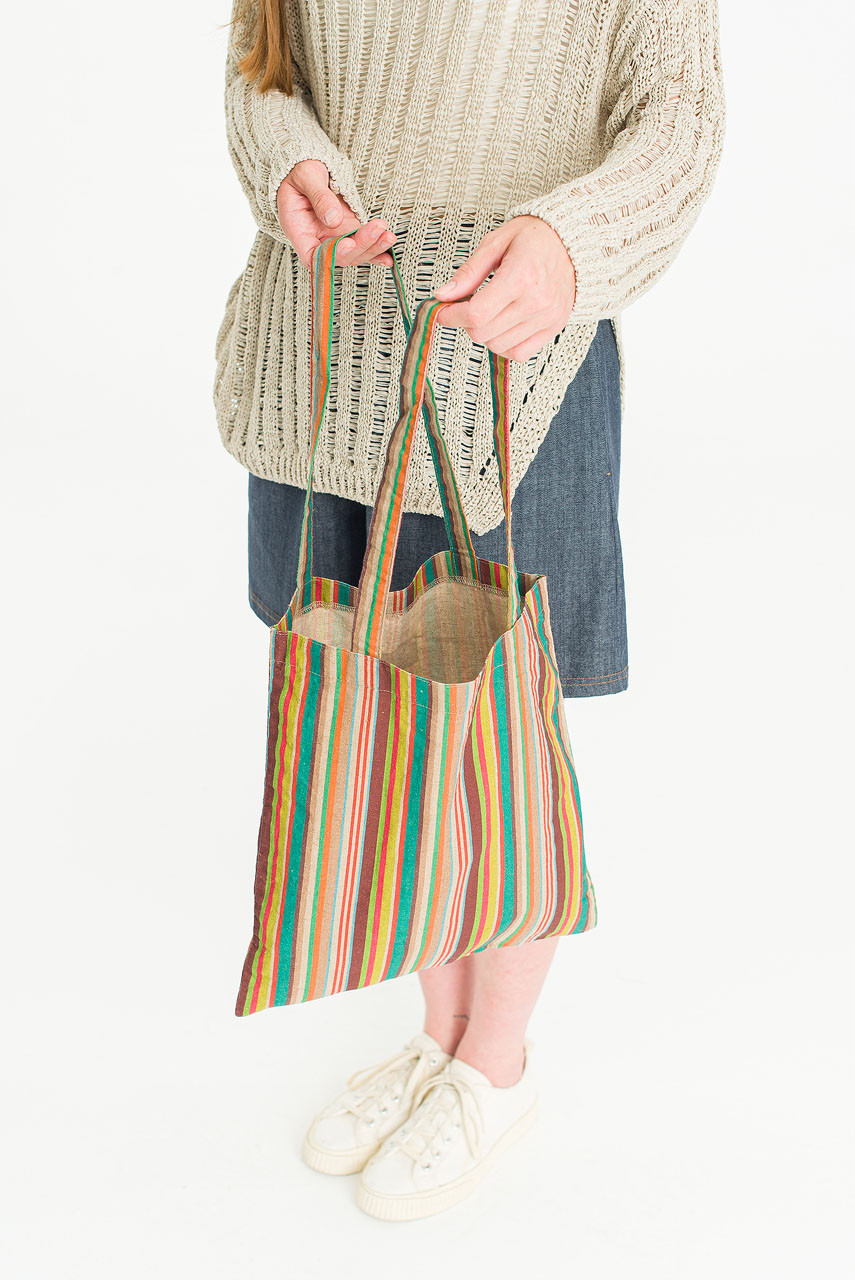 Stripe Colour Tote, Mustard