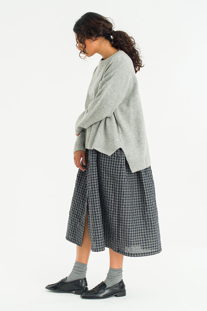 Round Neck Jumper, Soft Grey