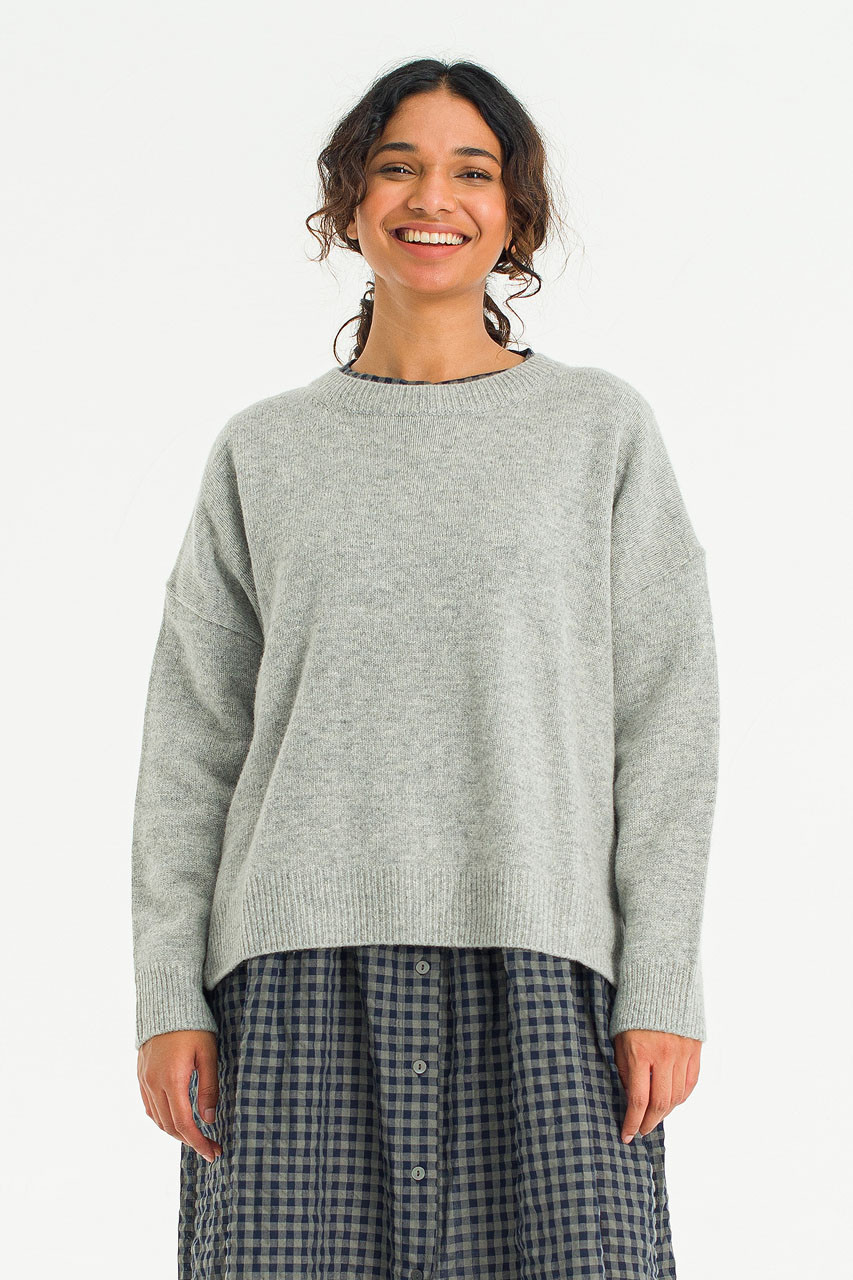Round Neck Jumper, Soft Grey