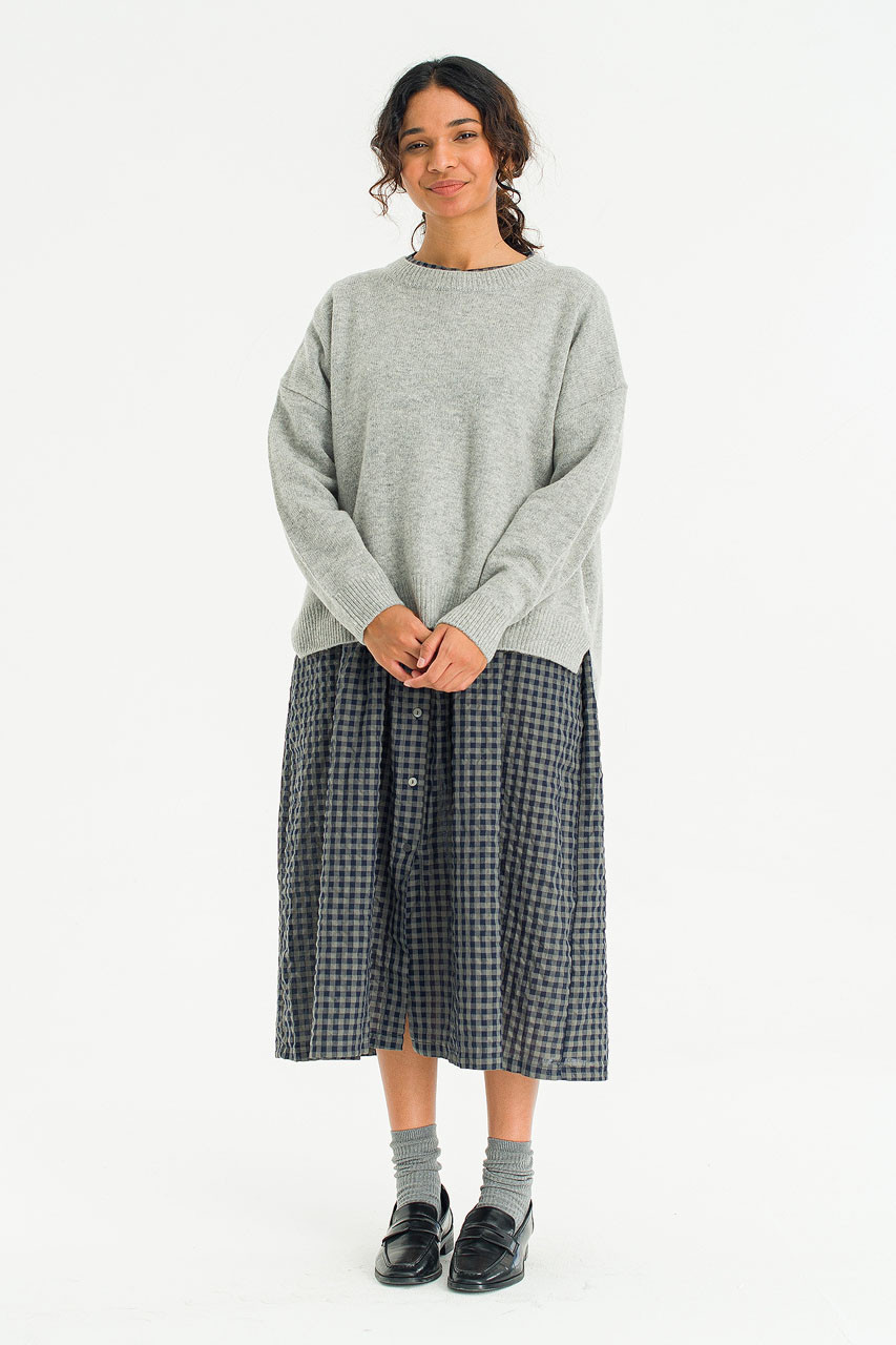 Round Neck Jumper, Soft Grey