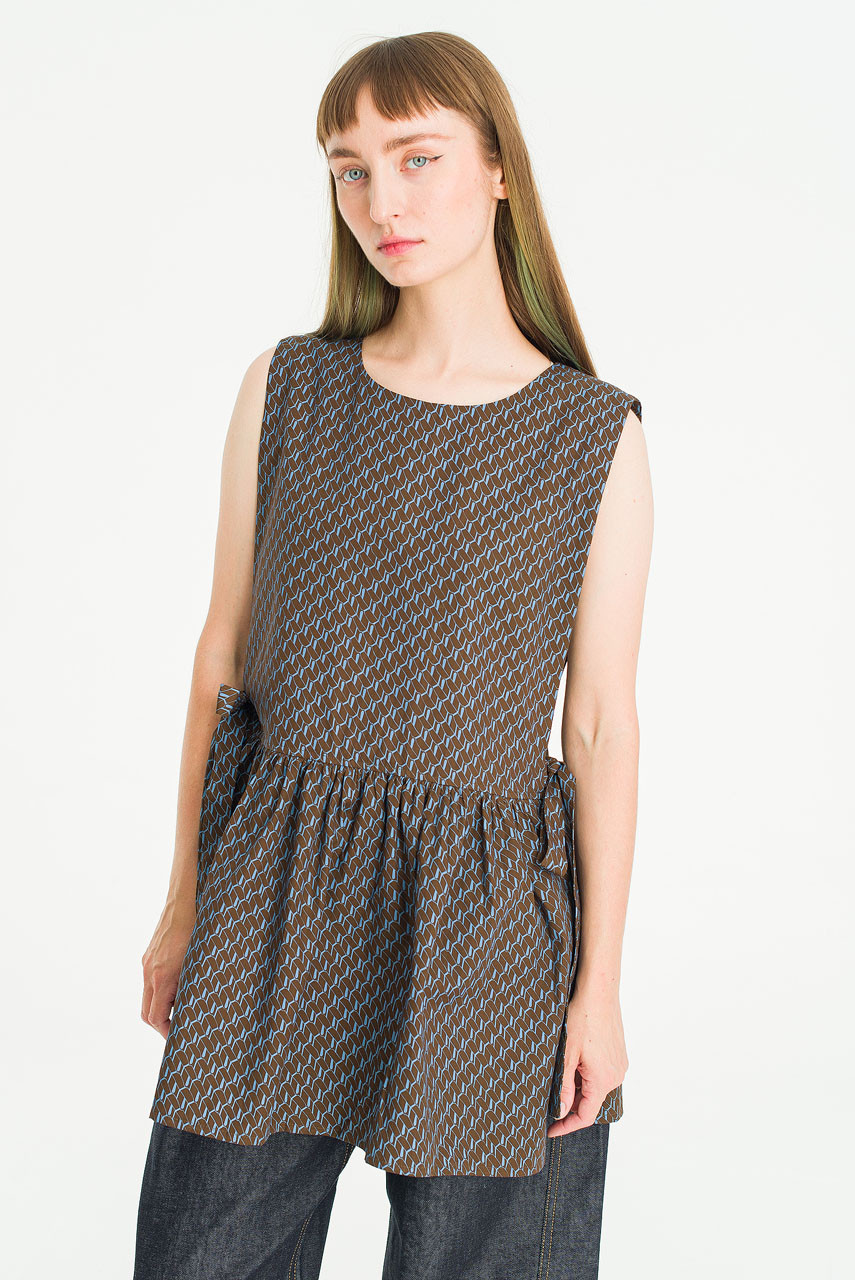 Geo-Ribboned Vest, Brown