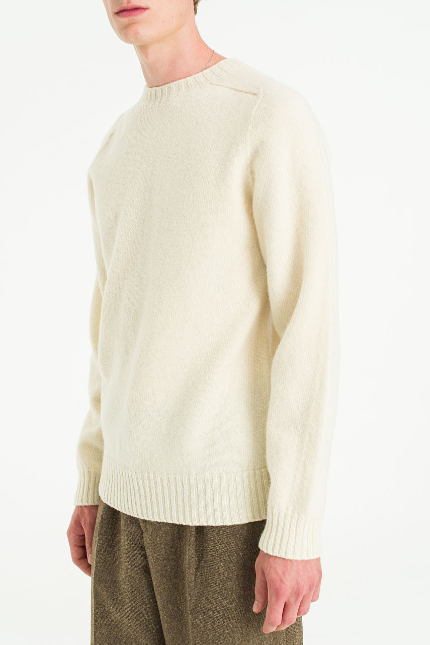 Menswear | Lochfield Wool Seamless Jumper, Winter White