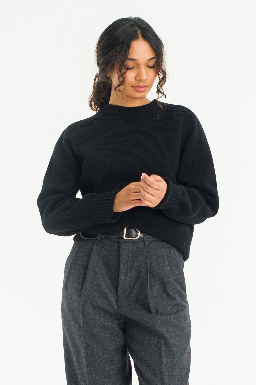 Lochfield Wool Seamless Jumper, Black