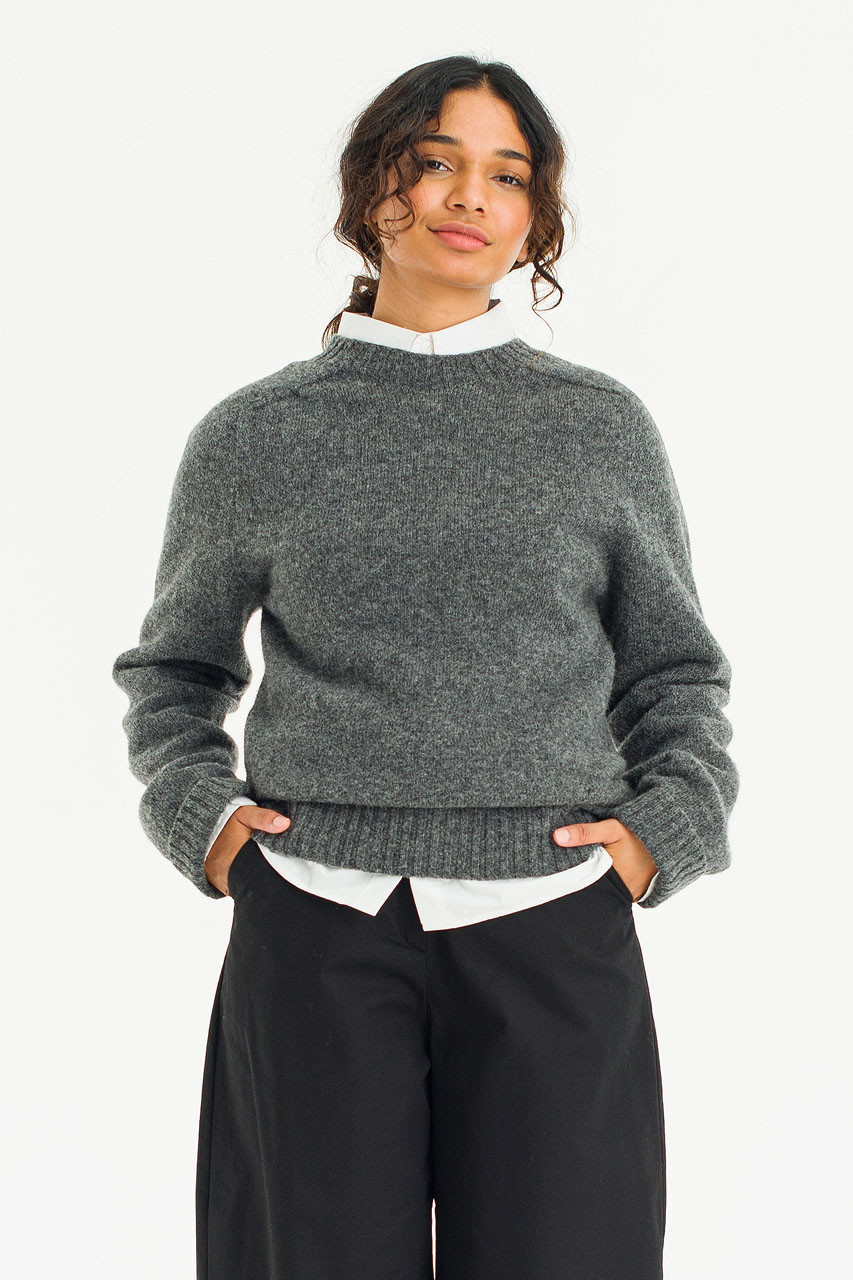 Lochfield Wool Seamless Jumper, Dark Grey