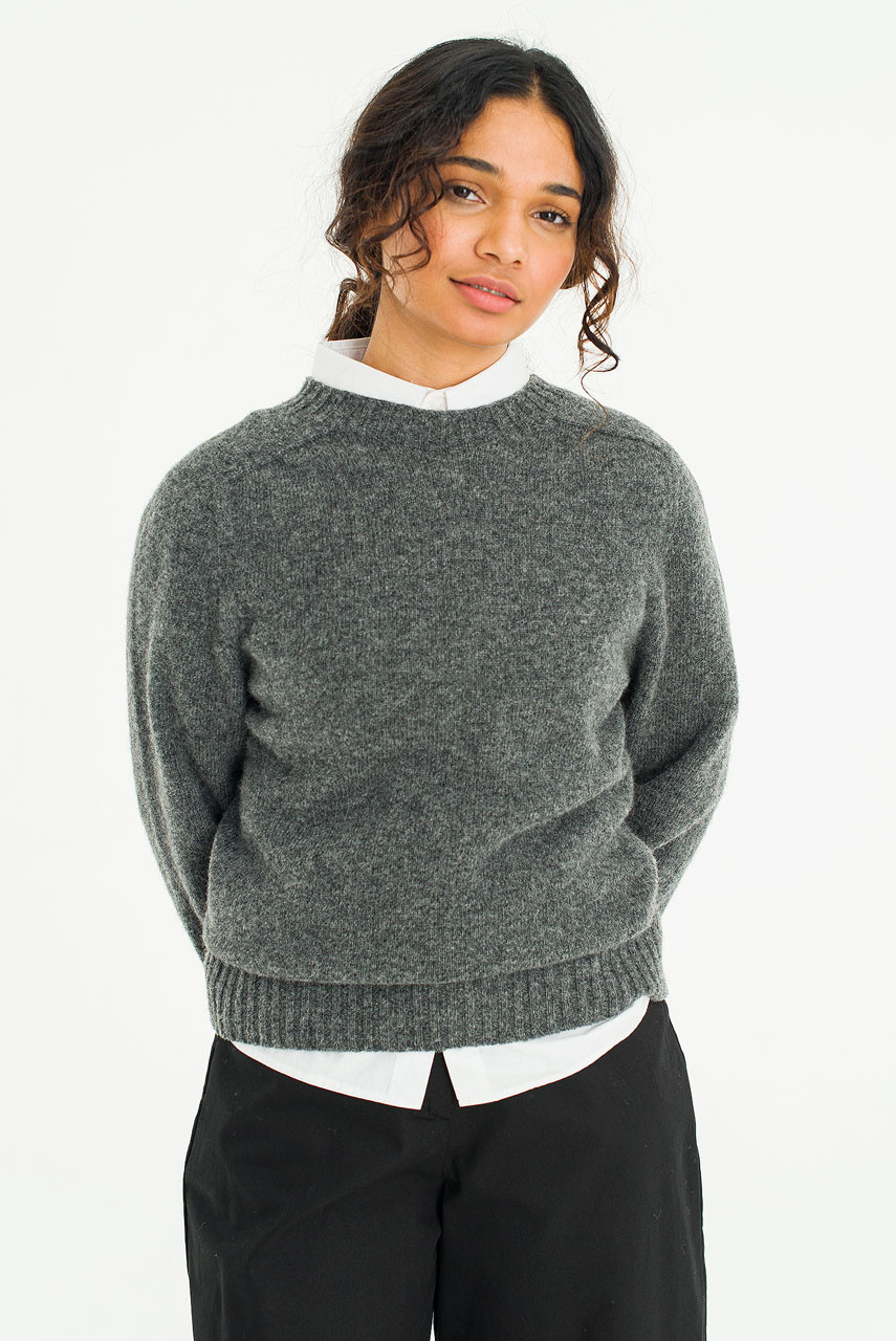 Lochfield Wool Seamless Jumper, Dark Grey