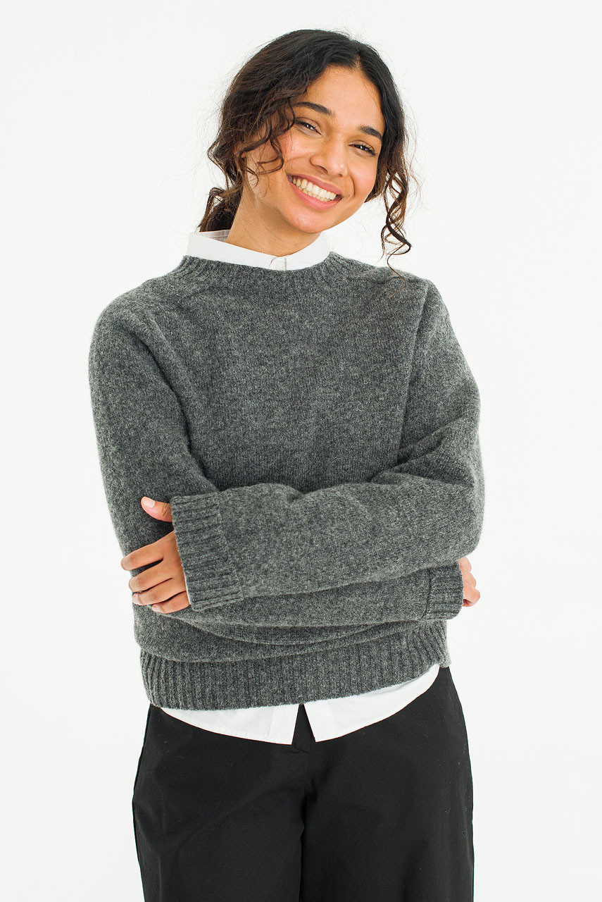 Lochfield Wool Seamless Jumper, Dark Grey