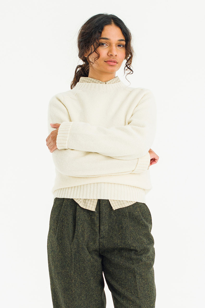 Lochfield Wool Seamless Jumper, Winter White