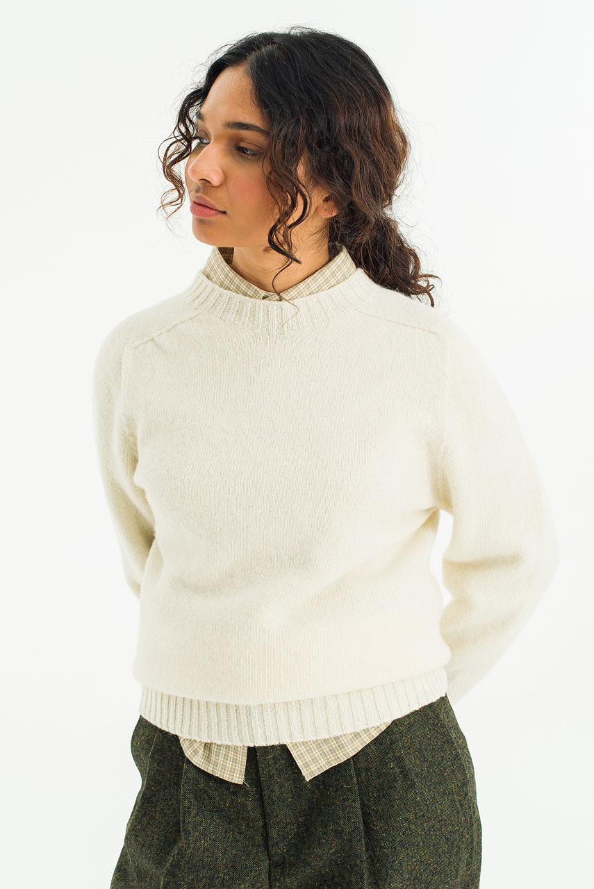 Lochfield Wool Seamless Jumper, Winter White