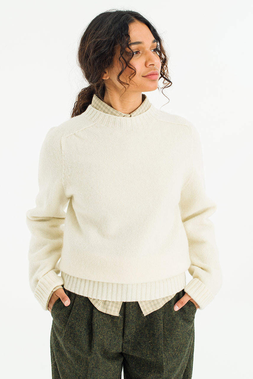 Lochfield Wool Seamless Jumper, Winter White