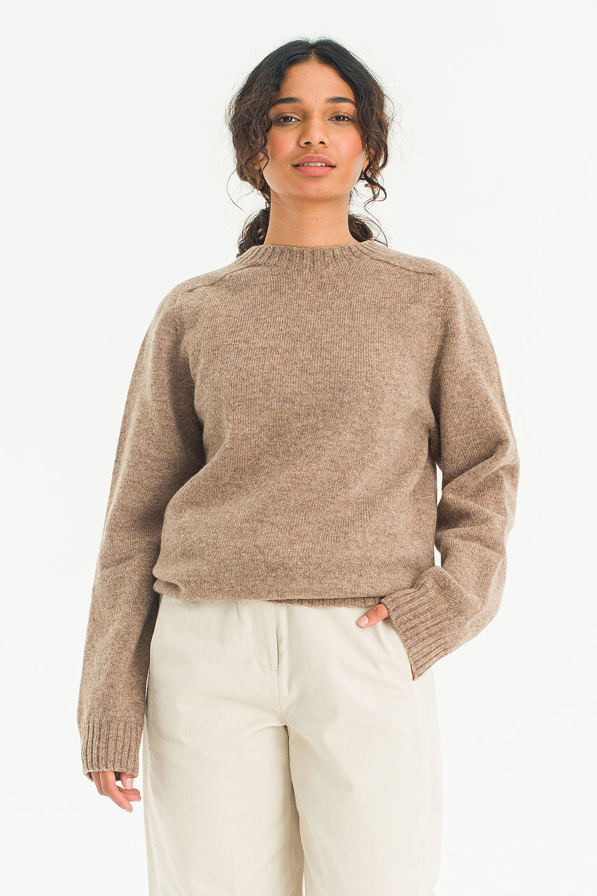 Lochfield Wool Seamless Jumper, Brown