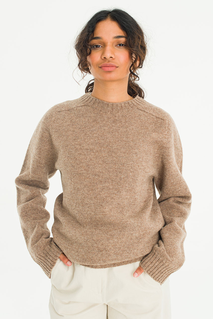 Lochfield Wool Seamless Jumper, Brown