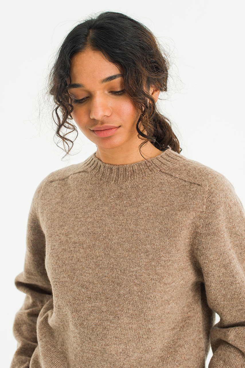 Lochfield Wool Seamless Jumper, Brown