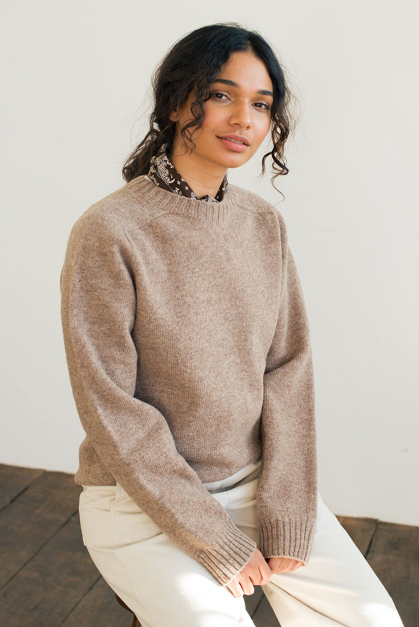 Lochfield Wool Seamless Jumper, Brown