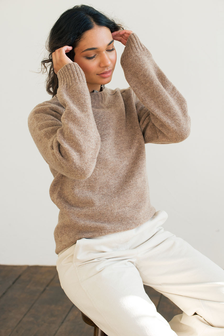 Lochfield Wool Seamless Jumper, Brown