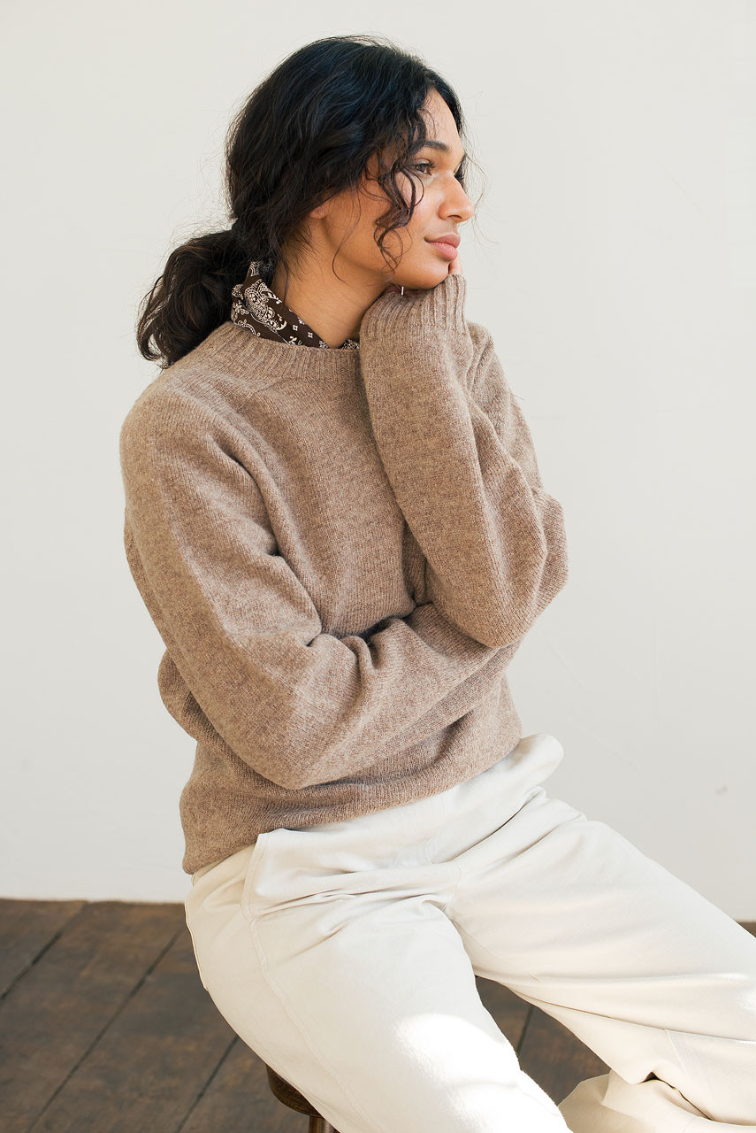 Lochfield Wool Seamless Jumper, Brown