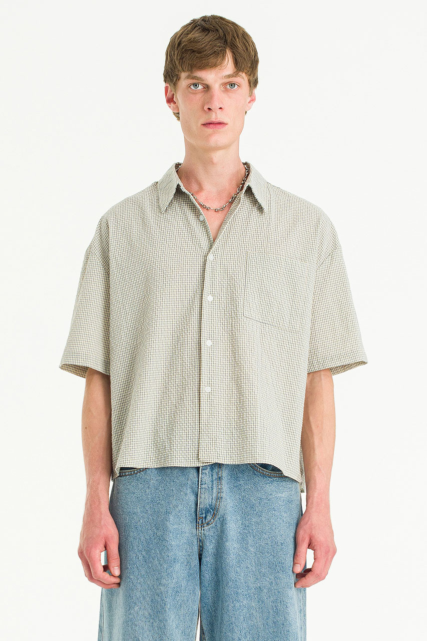 Menswear | Boxy-Crop Shirt, Sky Blue