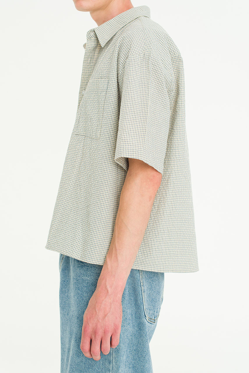 Menswear | Boxy-Crop Shirt, Sky Blue