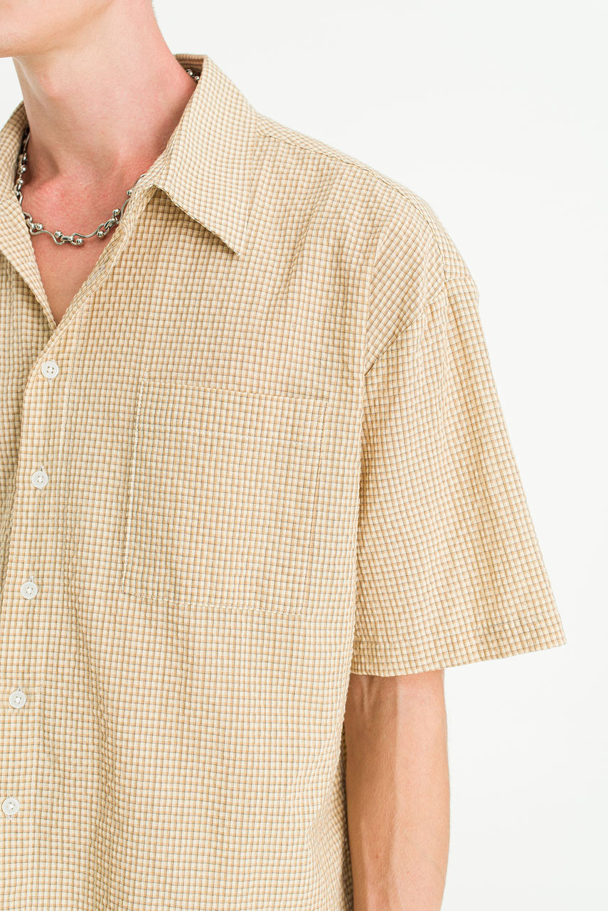 Menswear | Boxy-Crop Shirt, Beige
