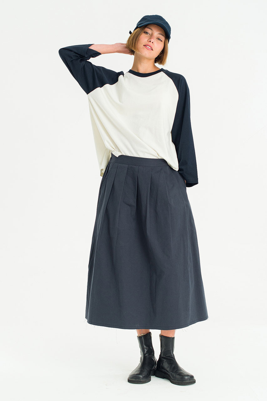 Kyoko Cotton Flare Skirt, Navy