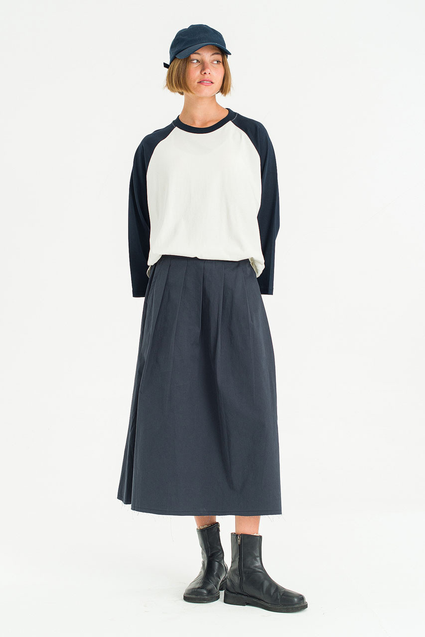 Kyoko Cotton Flare Skirt, Navy