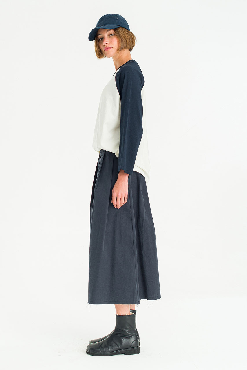 Kyoko Cotton Flare Skirt, Navy