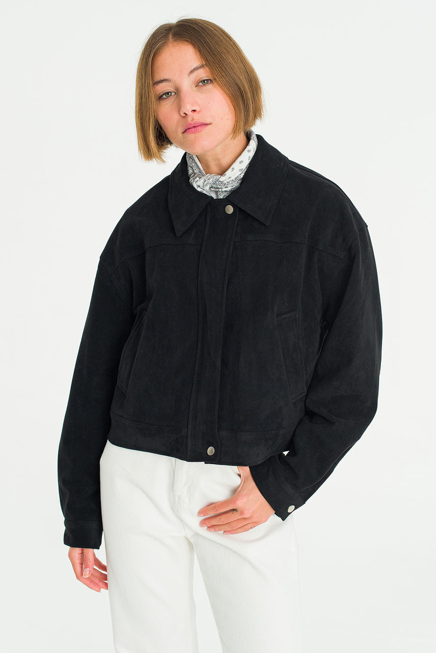 Suede Horizone Blouson, Black