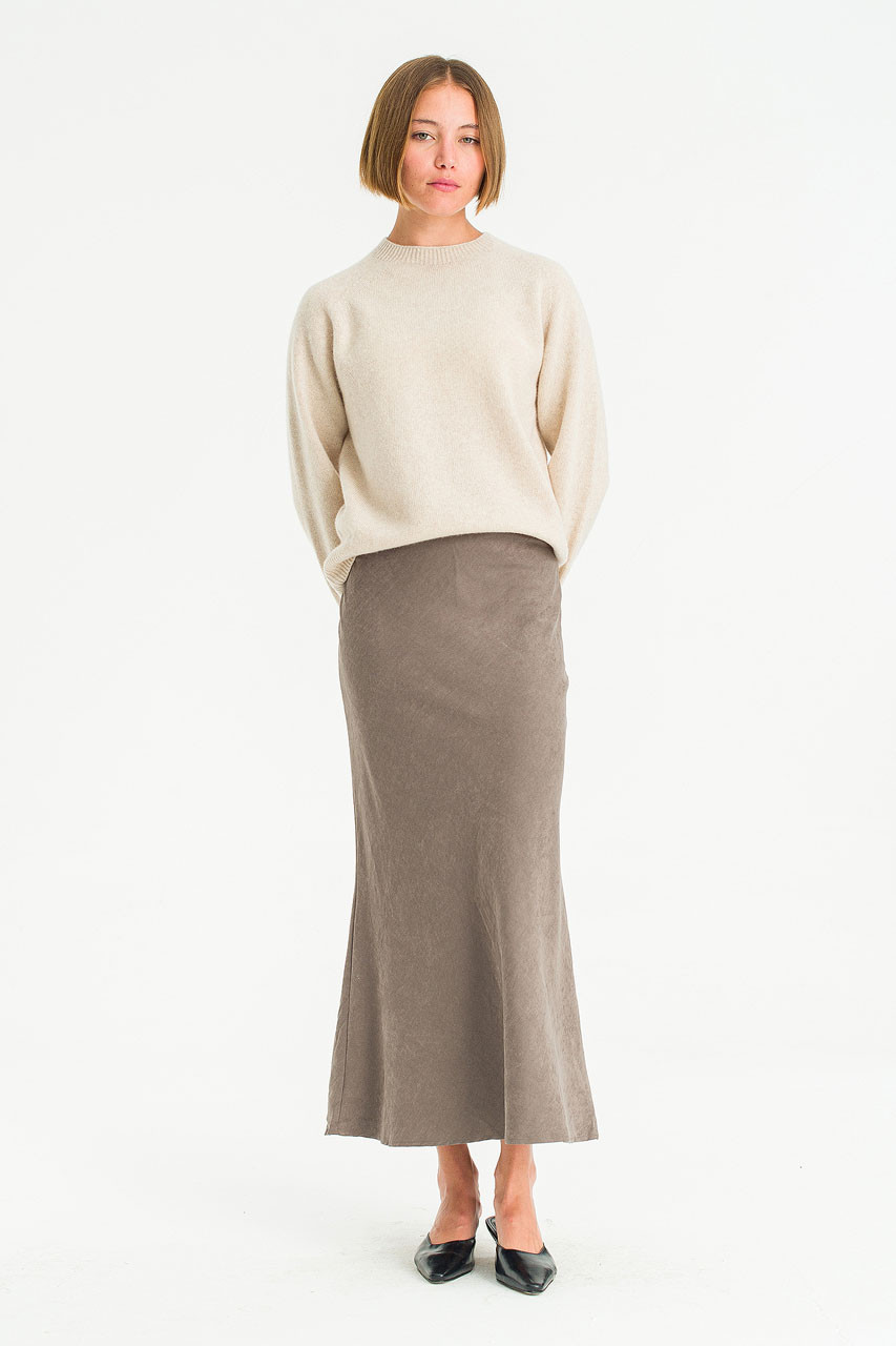 Linear Flow Skirt, Taupe