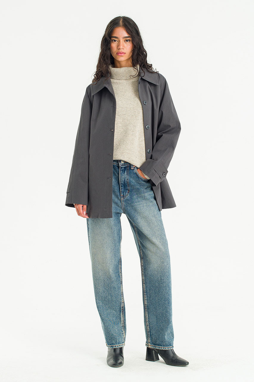 Brooklyn Half Length Coat, Charcoal