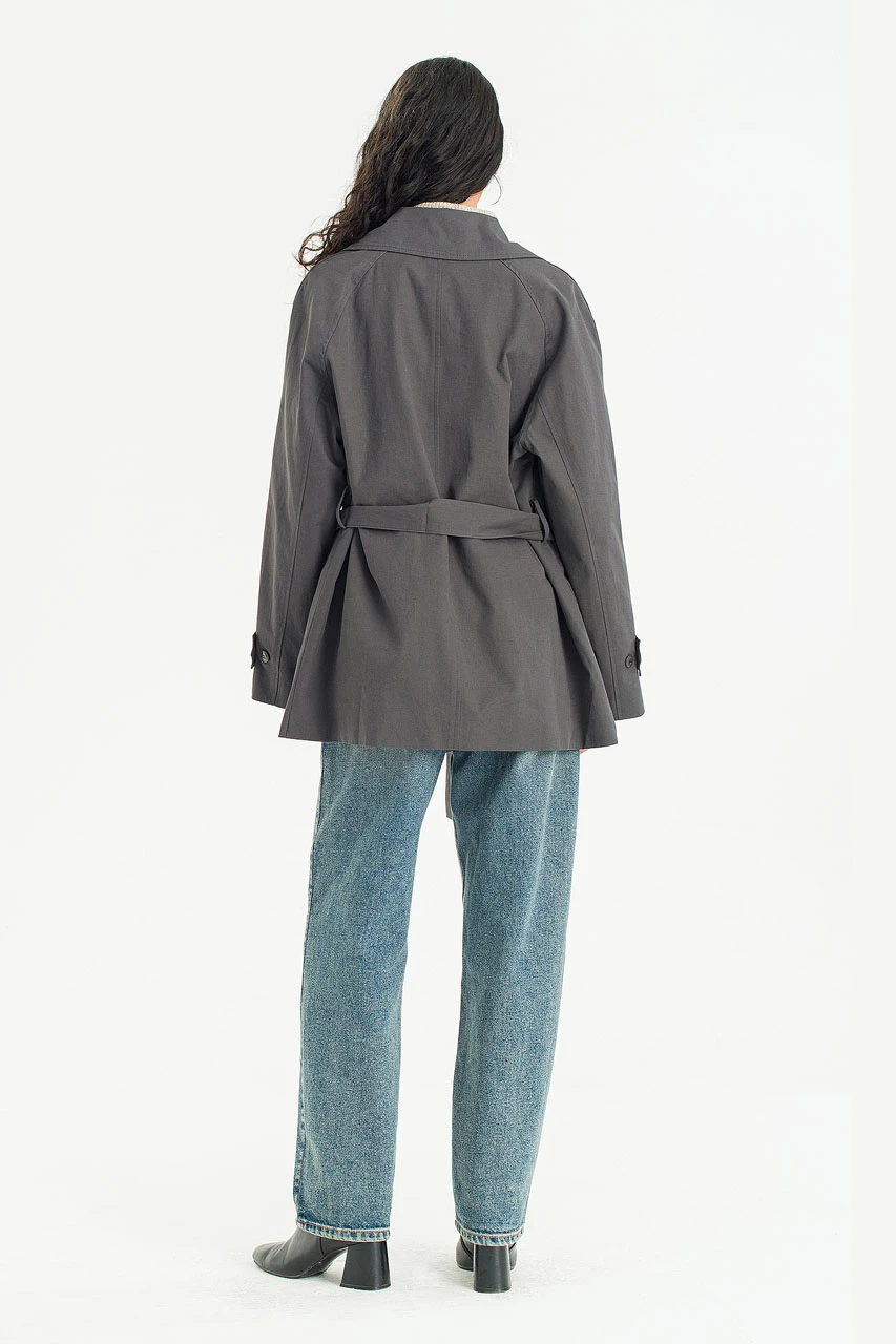 Brooklyn Half Length Coat, Charcoal