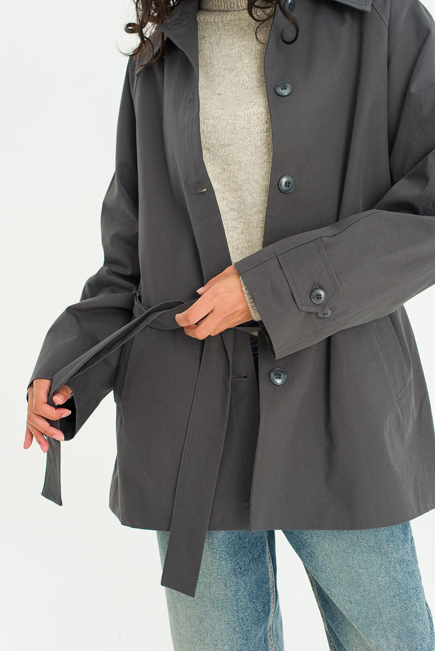 Brooklyn Half Length Coat, Charcoal