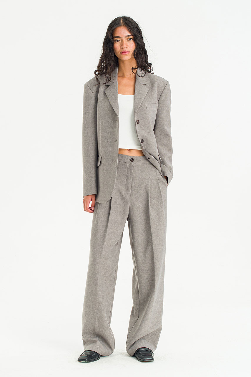 Framed Tailored Blazer, Grey