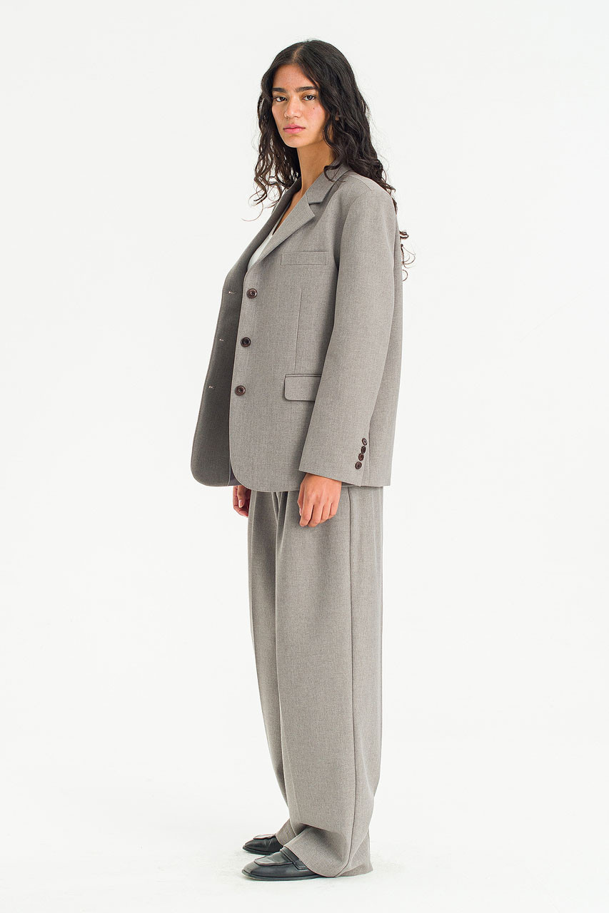 Framed Tailored Blazer, Grey