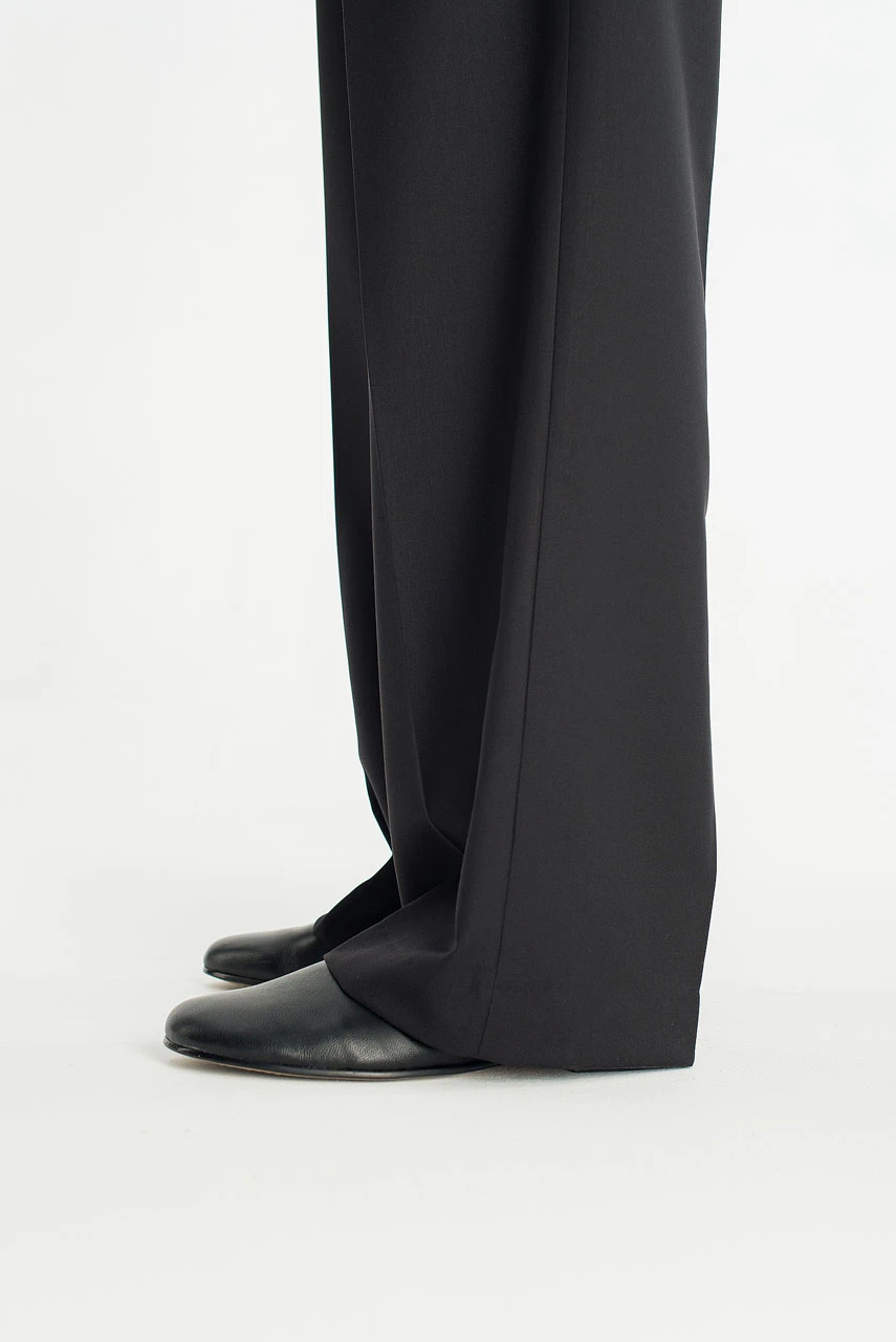 Menswear | Wide-Cut Suit Trousers, Black