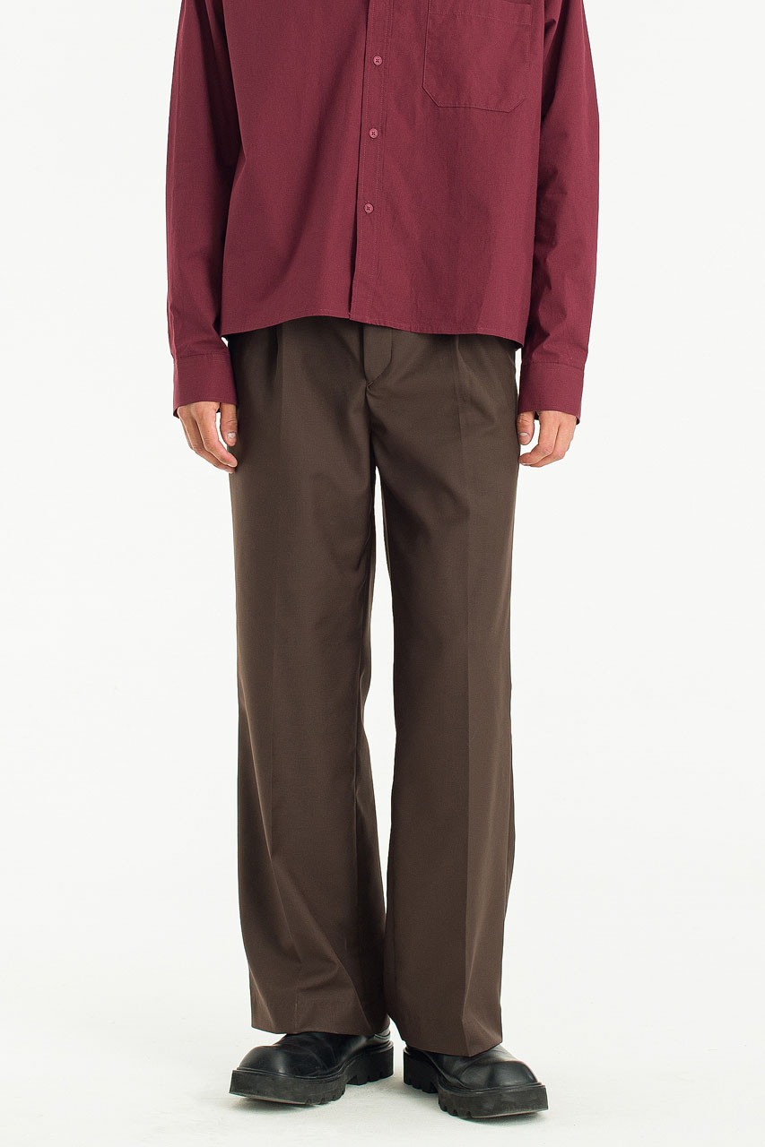 Menswear | Wide-Cut Suit Trousers, Dark Brown
