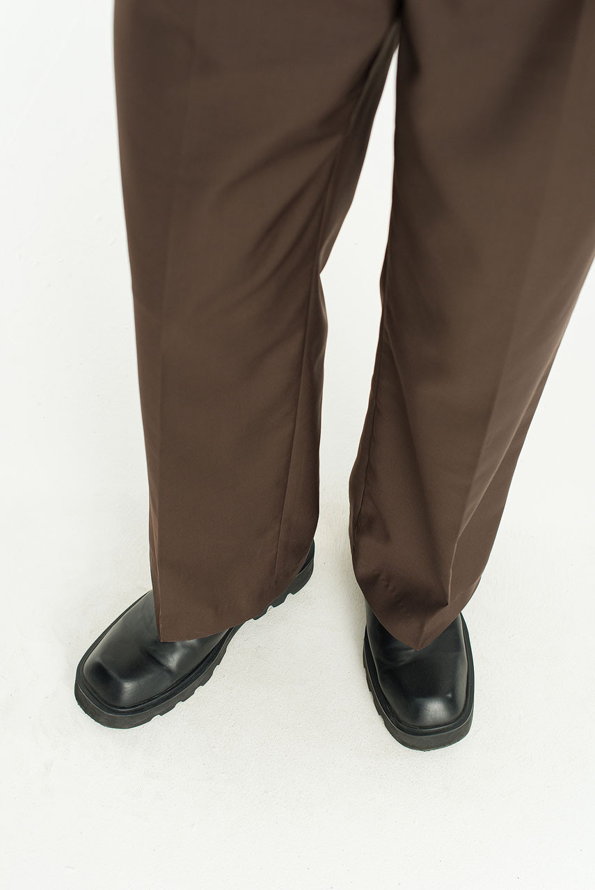 Menswear | Wide-Cut Suit Trousers, Dark Brown