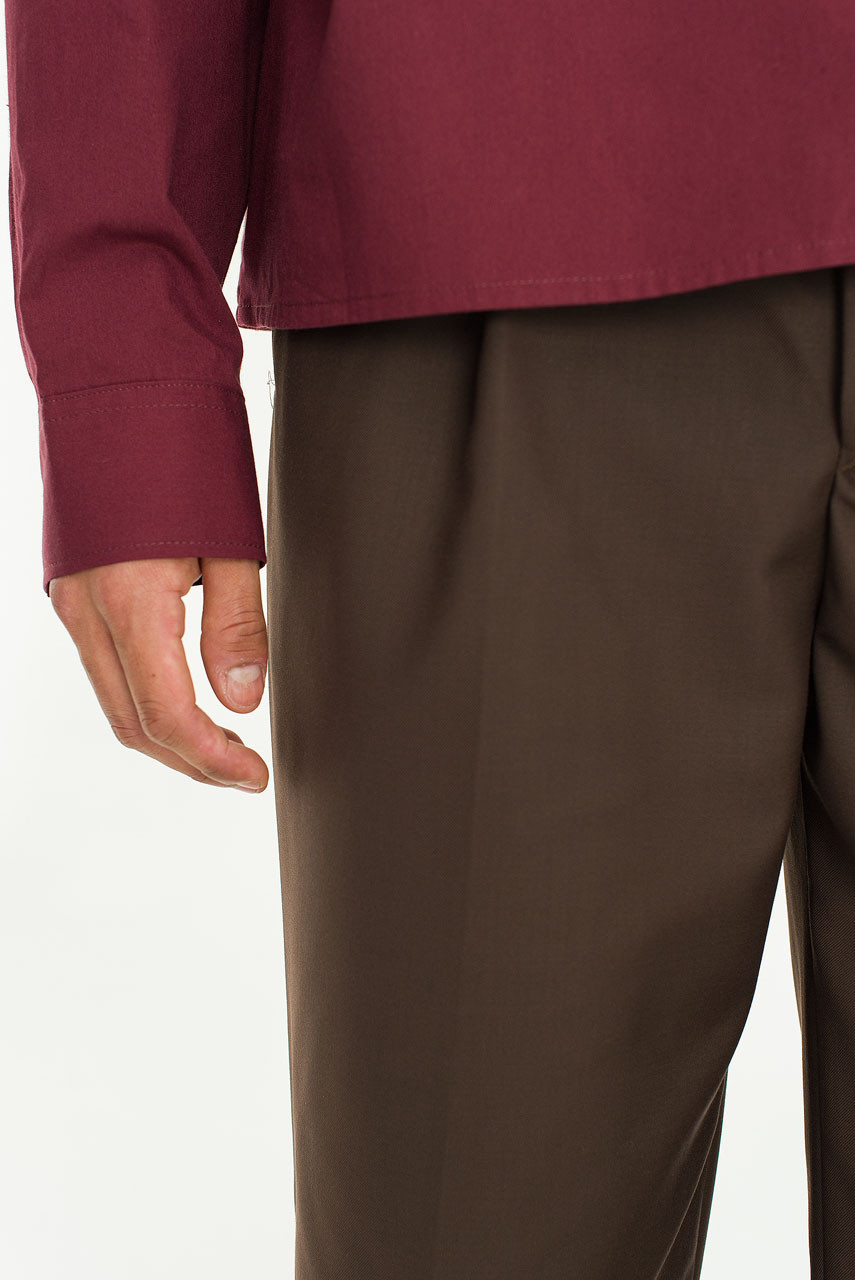 Menswear | Wide-Cut Suit Trousers, Dark Brown