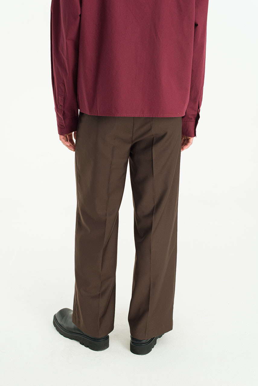 Menswear | Wide-Cut Suit Trousers, Dark Brown