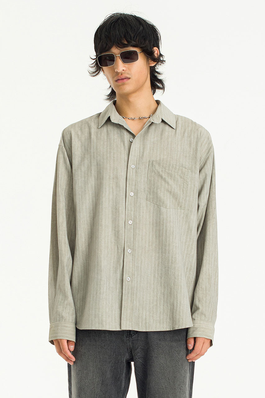 Menswear | Pigment Striped Shirt, Khaki