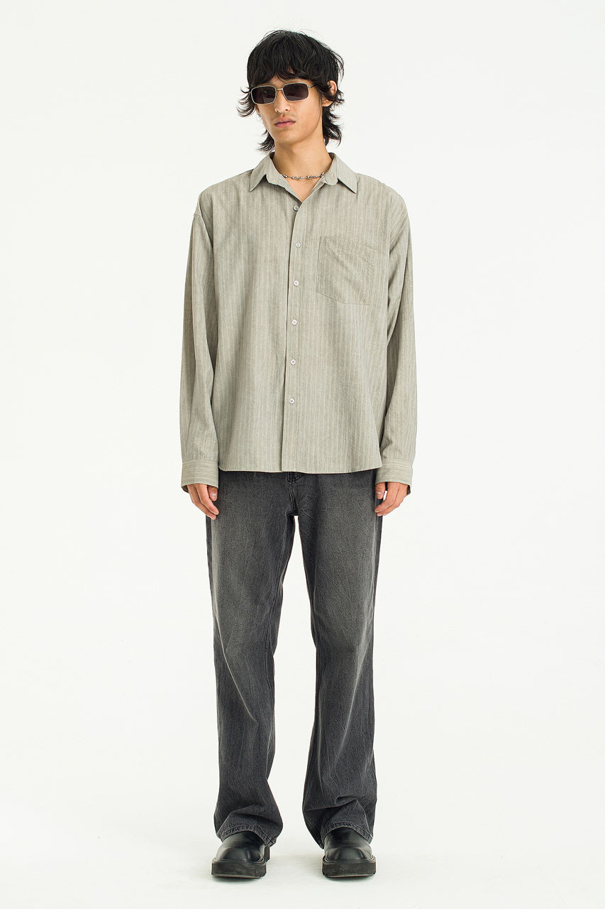 Menswear | Pigment Striped Shirt, Khaki