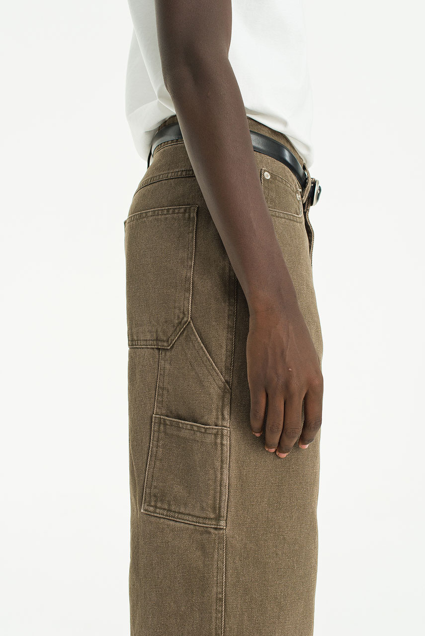 Menswear | Washed Carpenter Pants, Brown