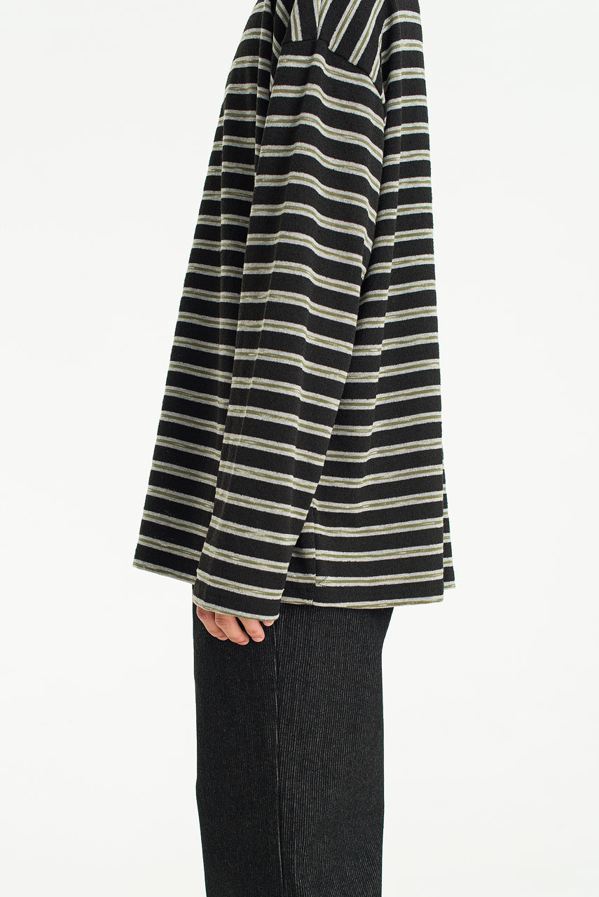 Menswear | Striped Knit Tee, Black